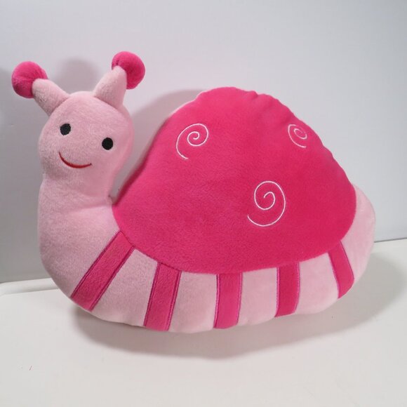 Pink snail pillow/stuffed animal #2 Kids Embroidered Firm Stuffing Back Support - Picture 1 of 10